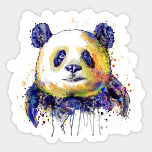 Colorful Panda Head Sticker